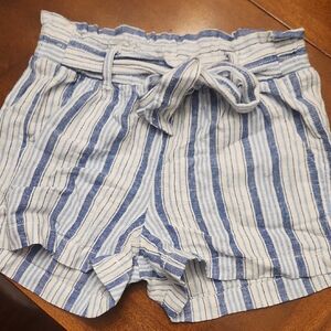 Striped Blue and White Women's Shorts